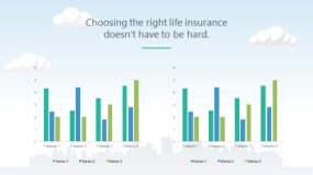 蓝天云朵背景矢量卡通风格PPT图表下载(76)