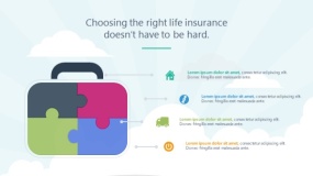 蓝天云朵背景矢量卡通风格PPT图表下载(77)