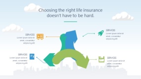 蓝天云朵背景矢量卡通风格PPT图表下载(79)