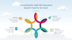 蓝天云朵背景矢量卡通风格PPT图表下载(90)