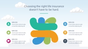 蓝天云朵背景矢量卡通风格PPT图表下载(94)