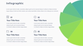 蓝绿色5个扇形PPT图表下载(113)