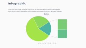蓝绿色圆形图PPT图表下载(118)