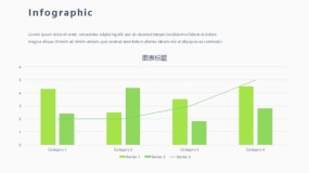 蓝绿色柱形图PPT图表下载(120)