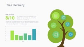 蓝绿色树层次结构PPT图表下载(127)