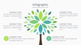 蓝绿色漂亮的树形图案PPT图表下载(186)