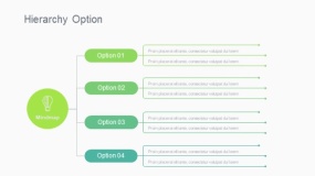 蓝绿色层次结构选项PPT图表下载(19)