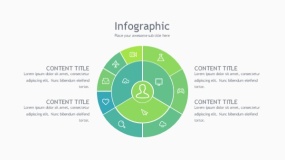 蓝绿色3个饼图由小到大层叠PPT图表下载(192)