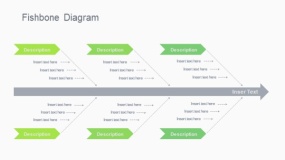蓝绿色多分支鱼骨图PPT图表下载(3)