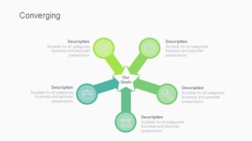 蓝绿色5个形状指向中心PPT图表下载(36)