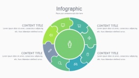 蓝绿色圆环循环结构PPT图表下载(46)