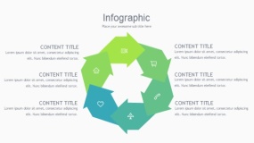 蓝绿色6个箭头首尾相接PPT图表下载(51)