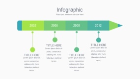 蓝绿色铅笔拼接PPT图表下载(53)