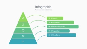 蓝绿色5层金字塔PPT图表下载(59)