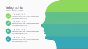 蓝绿色大脑4层PPT图表下载(61)