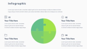 蓝绿色4个拼图PPT图表下载(93)