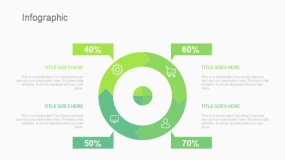 蓝绿色4等分圆环信息图PPT图表下载(210)