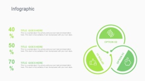 蓝绿色3个箭头圆形线条循环PPT图表下载(310)