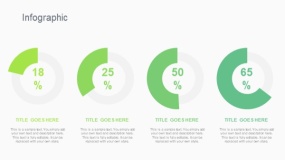 蓝绿色4个圆环图表PPT图表下载(312)