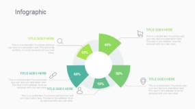 蓝绿色创意圆环饼图PPT图表下载(314)