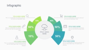 蓝绿色对称型创意圆环数据PPT图表下载(315)