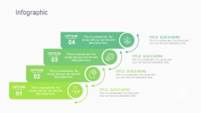 蓝绿色4个矩形层级关系PPT图表下载(320)