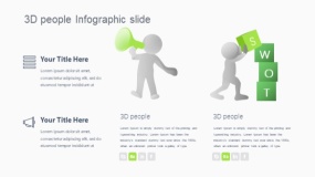 矢量可编辑喇叭堆箱子3D 人信息图幻灯片 PPT图表下载(330)