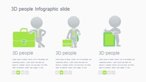 矢量可编辑不同公文包3D 人信息图幻灯片 PPT图表下载(335)