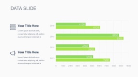 蓝绿色条形图数据幻灯片PPT图表下载(356)