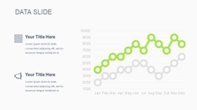 蓝绿色折线图数据幻灯片PPT图表下载(359)