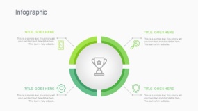蓝绿色圆环4等分信息图PPT图表下载(220)