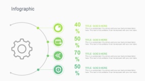 蓝绿色总分4个小圆信息图PPT图表下载(224)