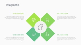 蓝绿色4个方块信息图PPT图表下载(230)