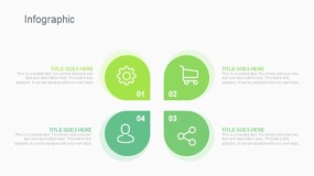 蓝绿色4个水滴信息图PPT图表下载(204)