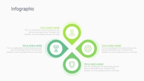 蓝绿色4个水滴信息图PPT图表下载(205)