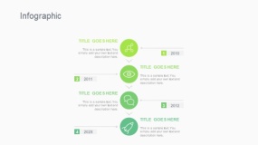 蓝绿色4个圆时间轴PPT图表下载(251)