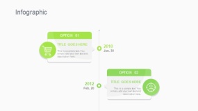 蓝绿色2个卡片时间轴PPT图表下载(252)