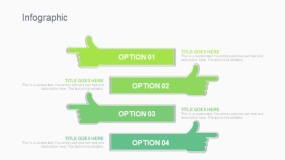 蓝绿色4个手势对比PPT图表下载(273)