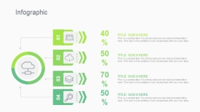 蓝绿色4个箭头层级关系PPT图表下载(274)