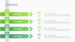 蓝绿色4个箭头层级关系PPT图表下载(276)