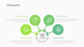 蓝绿色4个圆形因子PPT图表下载(284)