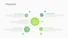 蓝绿色4个小圆因子关系PPT图表下载(287)