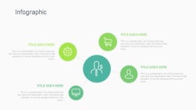 蓝绿色1个大圆与4个小圆信息图PPT图表下载(209)