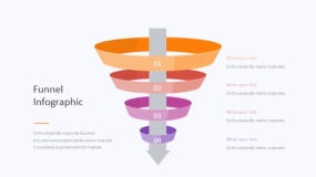 炫酷彩色漏斗PPT图表下载(123)