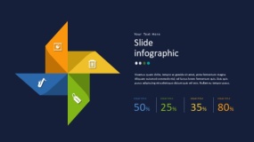 深蓝色背景多彩时尚PPT图表(13)