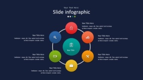 深蓝色背景多彩时尚PPT图表(4)