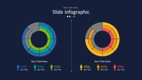 深蓝色背景多彩时尚PPT图表(97)