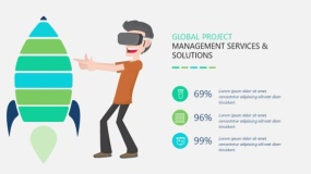 矢量商务卡通人物PPT图表下载(16)