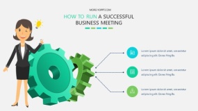 矢量商务卡通人物PPT图表下载(4)