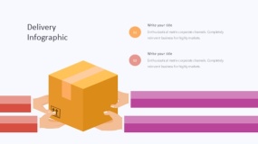 炫酷彩色在线购物物流快递PPT图表下载(307)